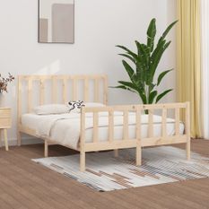 Cadre de lit Bois massif 140x190 cm