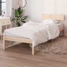 Cadre de lit bois massif 75x190 cm petit simple