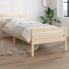 Cadre de lit bois massif 75x190 cm petit simple