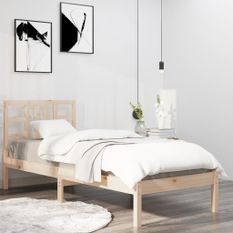 Cadre de lit bois massif 75x190 cm petit simple