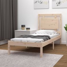 Cadre de lit bois massif 75x190 cm petit simple