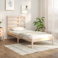 Cadre de lit bois massif 75x190 cm petit simple