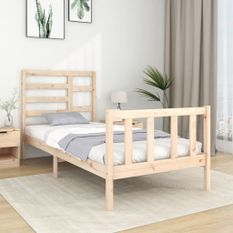 Cadre de lit bois massif 90x190 cm simple