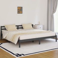 Cadre de lit Bois massif de pin 200x200 cm Gris