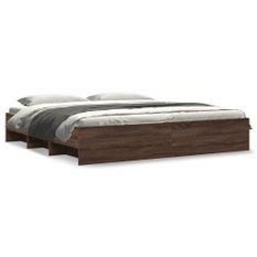 Cadre de lit chêne marron 200x200 cm bois d'ingénierie