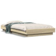 Cadre de lit chêne sonoma 75x190 cm bois d'ingénierie