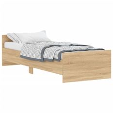 Cadre de lit chêne sonoma 75x190cm petit simple bois ingénierie