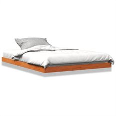 Cadre de lit cire marron 140x190 cm bois de pin massif