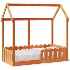 Cadre de lit d'enfants forme de maison 70x140cm bois pin massif