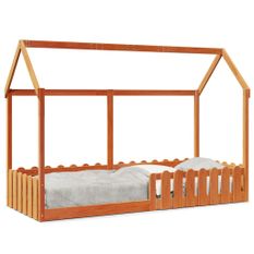 Cadre de lit d'enfants forme de maison 80x200cm bois massif pin