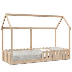 Cadre de lit d'enfants forme de maison 80x200cm bois pin massif