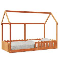 Cadre de lit d'enfants forme de maison 90x190cm bois massif pin