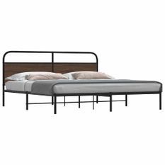 Cadre de lit en métal sans matelas chêne marron 183x213 cm