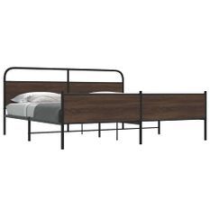 Cadre de lit en métal sans matelas chêne marron 200x200 cm