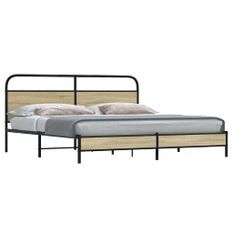 Cadre de lit en métal sans matelas chêne sonoma 183x213 cm