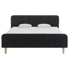 Lit Gris foncé Jute 120 x 200 cm 2