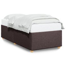 Cadre de lit Marron foncé 100x200 cm Tissu