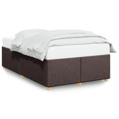 Cadre de lit marron foncé 120x190 cm tissu