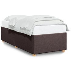 Cadre de lit Marron foncé 90x190 cm Tissu