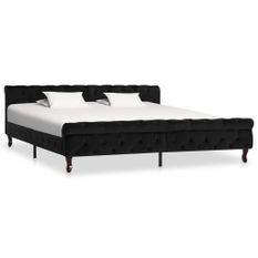 Cadre de lit Noir Velours 200 x 200 cm