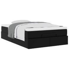 Cadre de lit ottoman avec matelas noir 120x200 cm similicuir