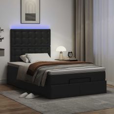 Cadre de lit ottoman avec matelas noir 120x200 cm similicuir