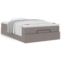 Cadre de lit ottoman avec matelas taupe 120x200 cm tissu