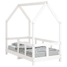 Cadre de lit pour enfant blanc 70x140 cm bois de pin massif