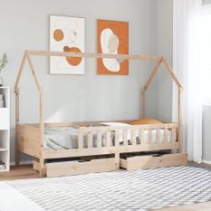 Cadre de lit pour enfants avec tiroirs 80x200cm bois pin massif