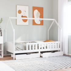 Cadre de lit pour enfants avec tiroirs 80x200cm bois pin massif