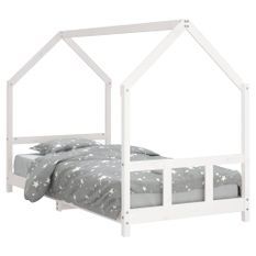 Cadre de lit pour enfants blanc 90x190 cm bois de pin massif
