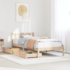 Cadre de lit sans matelas 100x200 cm bois massif de pin