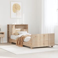 Cadre de lit sans matelas 100x200 cm bois massif de pin