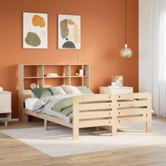 Cadre de lit sans matelas 135x190 cm bois de pin massif