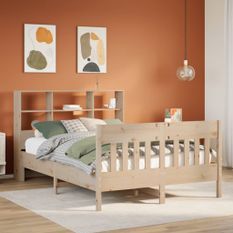 Cadre de lit sans matelas 135x190 cm bois de pin massif