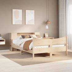 Cadre de lit sans matelas 135x190 cm bois de pin massif