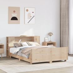 Cadre de lit sans matelas 135x190 cm bois de pin massif