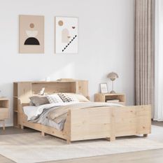 Cadre de lit sans matelas 135x190 cm bois de pin massif