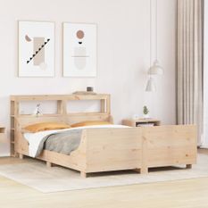 Cadre de lit sans matelas 140x190 cm bois de pin massif