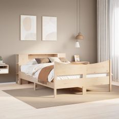 Cadre de lit sans matelas 140x190 cm bois de pin massif