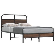 Cadre de lit sans matelas 140x190 cm chêne marron