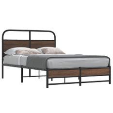 Cadre de lit sans matelas 140x190 cm chêne marron