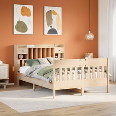 Cadre de lit sans matelas 140x200 cm bois massif de pin