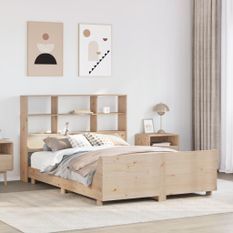 Cadre de lit sans matelas 140x200 cm bois massif de pin