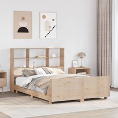 Cadre de lit sans matelas 150x200 cm bois de pin massif