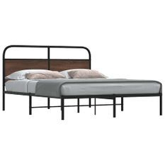 Cadre de lit sans matelas 150x200 cm chêne marron