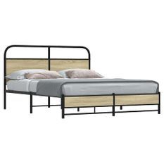 Cadre de lit sans matelas 150x200 cm chêne sonoma