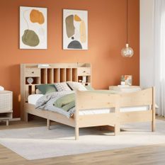 Cadre de lit sans matelas 160x200 cm bois massif de pin