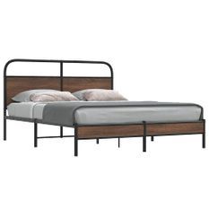 Cadre de lit sans matelas 160x200 cm chêne marron