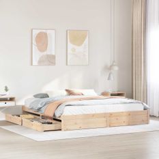 Cadre de lit sans matelas 180x200 cm bois massif de pin